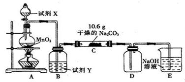 10分 某化学活动小组设计如图所示装置 部分夹持装置已略去 实验,以探究潮湿的Cl 2 与Na 2 CO 3 反应